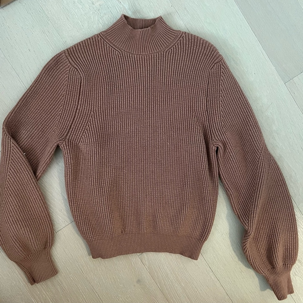 ZARA mock neck balloon sleeve sweater